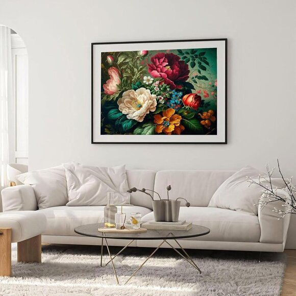 Flower Paint by Numbers Kit for Adults Canvas-Flower Adult Paint by Numbers for - Picture 5 of 7